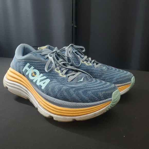 Hoka One One Other - Hoka Gaviota 5 Shoes Mens 10 Wide Limestone Diva Blue Daily Road Jogging Trainer